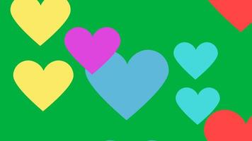 Animated footage of a heart shape on a green background video