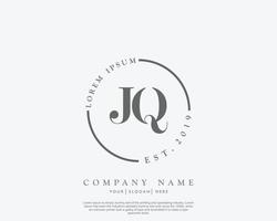 Initial letter JQ Feminine logo beauty monogram and elegant logo design, handwriting logo of initial signature, wedding, fashion, floral and botanical with creative template vector