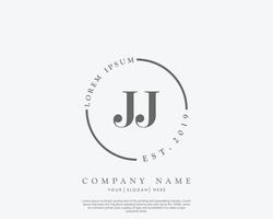 Initial letter JJ Feminine logo beauty monogram and elegant logo design, handwriting logo of initial signature, wedding, fashion, floral and botanical with creative template vector