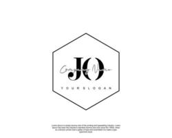 Initial letter JO Feminine logo beauty monogram and elegant logo design, handwriting logo of initial signature, wedding, fashion, floral and botanical with creative template vector