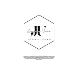 Initial letter JU Feminine logo beauty monogram and elegant logo design, handwriting logo of initial signature, wedding, fashion, floral and botanical with creative template vector