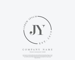 Initial letter JY Feminine logo beauty monogram and elegant logo design, handwriting logo of initial signature, wedding, fashion, floral and botanical with creative template vector