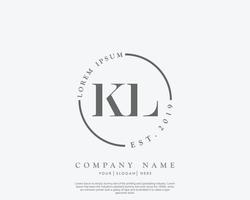 Initial letter KL Feminine logo beauty monogram and elegant logo design, handwriting logo of initial signature, wedding, fashion, floral and botanical with creative template vector