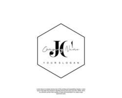 Initial letter JC Feminine logo beauty monogram and elegant logo design, handwriting logo of initial signature, wedding, fashion, floral and botanical with creative template vector
