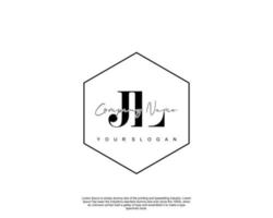 Initial letter JL Feminine logo beauty monogram and elegant logo design, handwriting logo of initial signature, wedding, fashion, floral and botanical with creative template vector