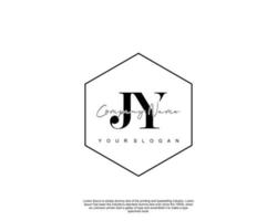 Initial letter JY Feminine logo beauty monogram and elegant logo design, handwriting logo of initial signature, wedding, fashion, floral and botanical with creative template vector