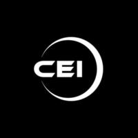 CEI letter logo design in illustration. Vector logo, calligraphy designs for logo, Poster, Invitation, etc.