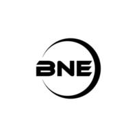 BNE letter logo design in illustration. Vector logo, calligraphy designs for logo, Poster, Invitation, etc.