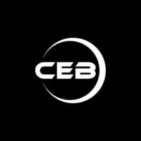 CEB letter logo design in illustration. Vector logo, calligraphy designs for logo, Poster, Invitation, etc.