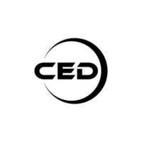 CED letter logo design in illustration. Vector logo, calligraphy designs for logo, Poster, Invitation, etc.
