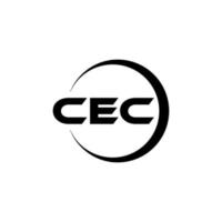 CEC letter logo design in illustration. Vector logo, calligraphy designs for logo, Poster, Invitation, etc.