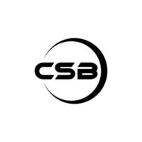 CSB letter logo design in illustration. Vector logo, calligraphy designs for logo, Poster, Invitation, etc.