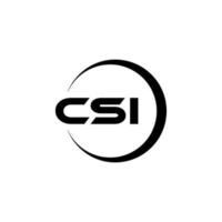 diseño del logotipo de la letra csi en la ilustración. logotipo vectorial, diseños de caligrafía para logotipo, afiche, invitación, etc. vector