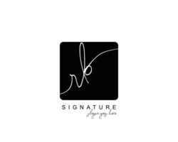monograma de belleza rb inicial y diseño de logotipo elegante, logotipo de escritura a mano de firma inicial, boda, moda, floral y botánica con plantilla creativa. vector