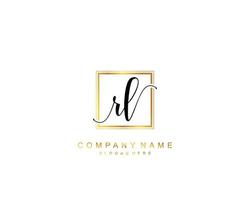 Initial RL beauty monogram and elegant logo design, handwriting logo of initial signature, wedding, fashion, floral and botanical with creative template. vector