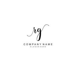 Initial RG beauty monogram and elegant logo design, handwriting logo of initial signature, wedding, fashion, floral and botanical with creative template. vector