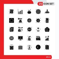 Universal Icon Symbols Group of 25 Modern Solid Glyphs of venetian mask drum fast food waffle Editable Vector Design Elements