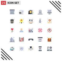 25 Thematic Vector Flat Colors and Editable Symbols of development computer enterprise real landmarks Editable Vector Design Elements