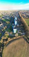 Beautiful Aerial View of City Luton City of England Just Before Sunset photo