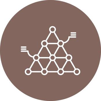 icono de fondo de círculo de línea de pirámide segmentada vector