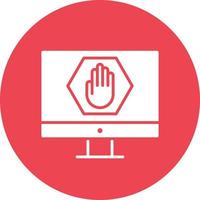 AD Blocker Glyph Circle Background Icon vector