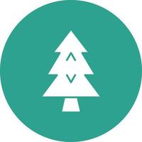 Christmas Tree Glyph Circle Background Icon vector