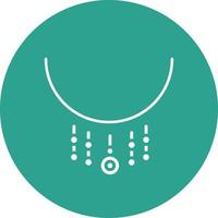 Necklace Glyph Circle Background Icon vector