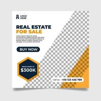 Social media post template for real estate sale vector