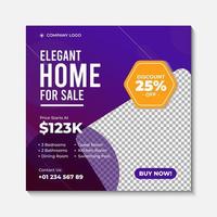 Real estate social media post template vector