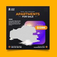 Modern aparment social media post template vector