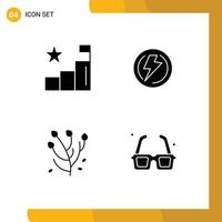 Universal Solid Glyphs Set for Web and Mobile Applications analysis anemone positions voltage flower Editable Vector Design Elements