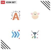 Mobile Interface Flat Icon Set of 4 Pictograms of edit keyboard connect spring love Editable Vector Design Elements