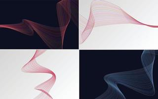 Collection of geometric minimal lines pattern set vector