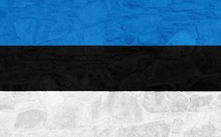 Flag of Estonia on a textured background. Concept collage. photo