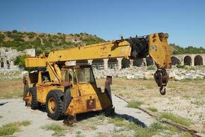 Crane in Perge Ancient City in Antalya, Turkiye photo