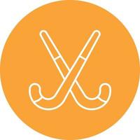 icono de fondo de círculo de línea de palos de hockey sobre césped vector