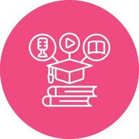 Blended Learning Line Circle Background Icon vector