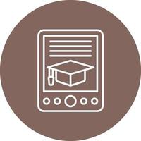 E Learning Line Circle Background Icon vector