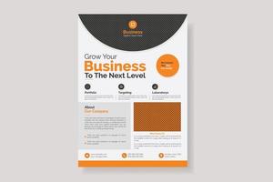 Business flyer template. Corporate flyer template with geometric shape. Flyer template layout design. Orange corporate business flyer. creative modern flyer design. Abstract business flyer. vector