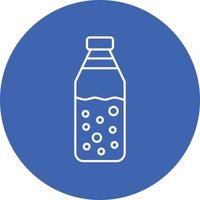 Water Bottle Line Circle Background Icon vector