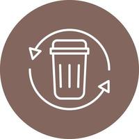 icono de fondo de círculo de línea de reciclaje de basura vector