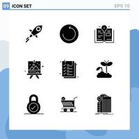 9 Creative Icons Modern Signs and Symbols of text sheet sheet education document arts Editable Vector Design Elements