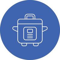 Cooker Line Circle Background Icon vector