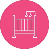 Crib Line Circle Background Icon vector