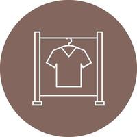 Clothes Rack Line Circle Background Icon vector