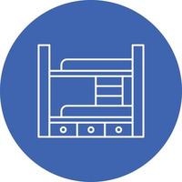 Bunk Bed Line Circle Background Icon vector