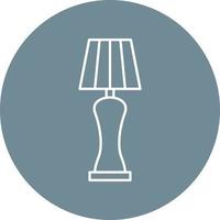 Floor Lamp Line Circle Background Icon vector