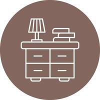 Bedside Table Line Circle Background Icon vector
