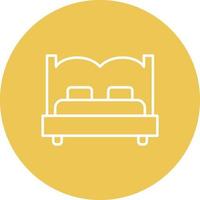 Bed Line Circle Background Icon vector
