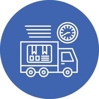 Delivery Service Line Circle Background Icon vector
